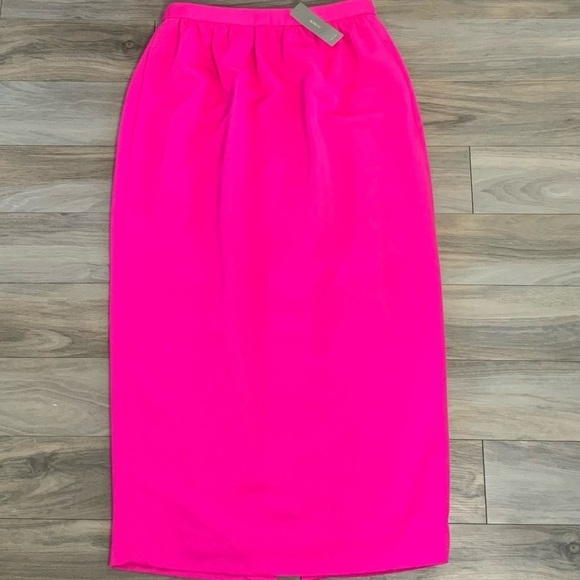 J. Crew Long Pencil Skirt Hot Pink/Neon Fuchsia New With Tags - Picture 7 of 9